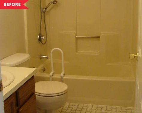 Before and After: A Dark, Dated Bathroom Goes Bright—No Windows Required Bathroom Without Windows, 1980s Bathroom, Small Dark Bathroom, House Flips, Windowless Bathroom, Bathroom Downstairs, Small Bathroom Paint, Dark Bathroom Ideas, Small Full Bathroom