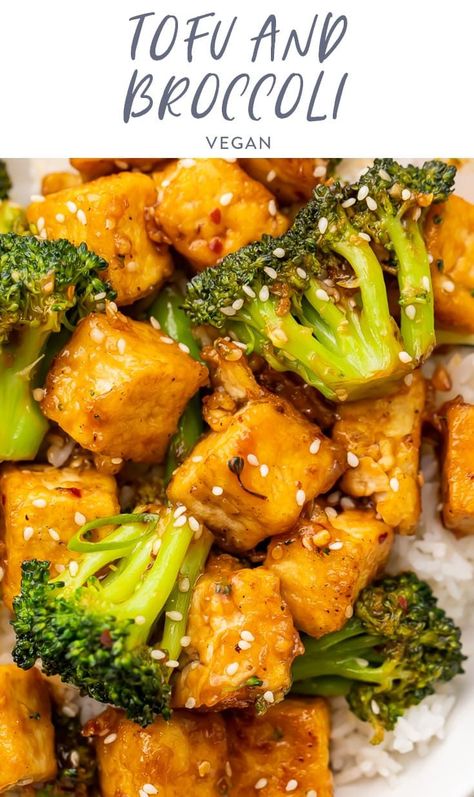 Easy Dinner Vegetarian, Stir Fry With Tofu, Tofu And Broccoli, Tofu Broccoli, Broccoli Tofu, Meatless Dishes, Pan Fried Tofu, Vegetarian Ideas, Dinner Vegetarian