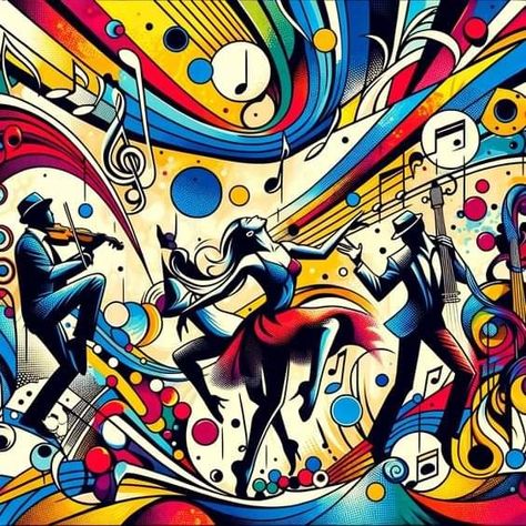 Dj Ideas, Music Graffiti, Rhythm Art, Dance Artwork, Dj Art, Pop Art Colors, Art Musical, Modern Art Movements, Reference Photos For Artists