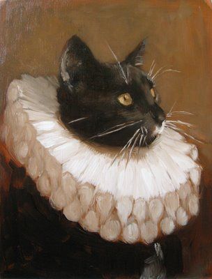 ruff collar  cat  bee warbler's blog: February 2009 Boba Art, Pretty Paintings, Arte Peculiar, Seni Vintage, Victorian Paintings, Rennaissance Art, Awesome Sauce, A Black Cat, 캐릭터 드로잉