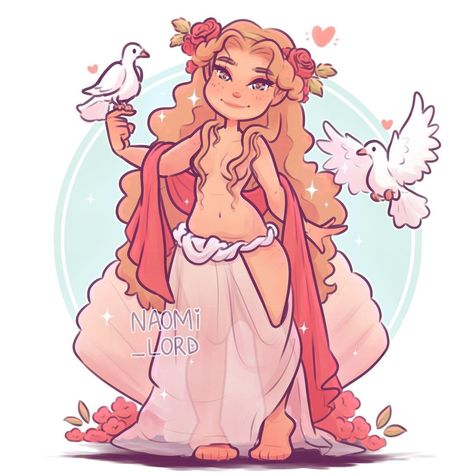 Naomi Lord Art on Instagram: “✨🌸 More Goddesses!! This week it’s Aphrodite! 💕🌸✨ I drew her before (swipe to see that version) but I wasn’t very happy with how she turned…” Greek Anime, Greek Goddesses Drawing, Greek Goddess Of Beauty, Naomi Lord Art, Aphrodite Greek Goddess, Greek Mythology Characters, Naomi Lord, Aphrodite Art, Greek Goddess Art