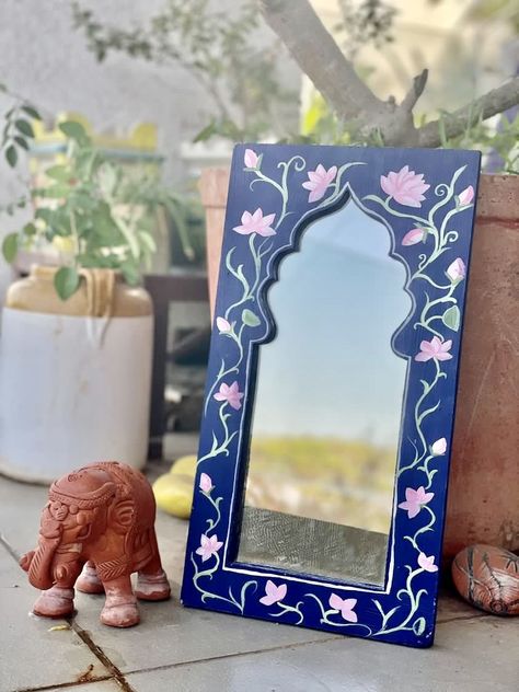 Jarokha Art, Jharoka Mirror, Jharokha Mirror, Mirror Canvas Art, Wedding Illustration Card, Birthday Balloons Pictures, Ganpati Decoration Design, Pichwai Paintings, Diy Wall Art Decor