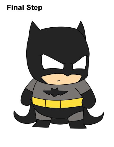 Mini Batman Drawing Cartoon Batman Drawing Easy, Batman Cute Cartoon, Bat Man Drawings, Mini Cartoon Drawings, Cute Batman Drawing, Baby Batman Cartoon, Batman Drawing Ideas, Batman Sketch Easy, Batman Cartoon Drawing