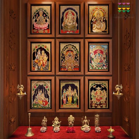 Pooja Room Ideas Indian Traditional, Home Temple Ideas Puja Room, Pooja Room Ideas Indian, Mandir For Home, Temple Room, Puja Mandir, Home Office Furniture Design, Indian Room, Mandir Design