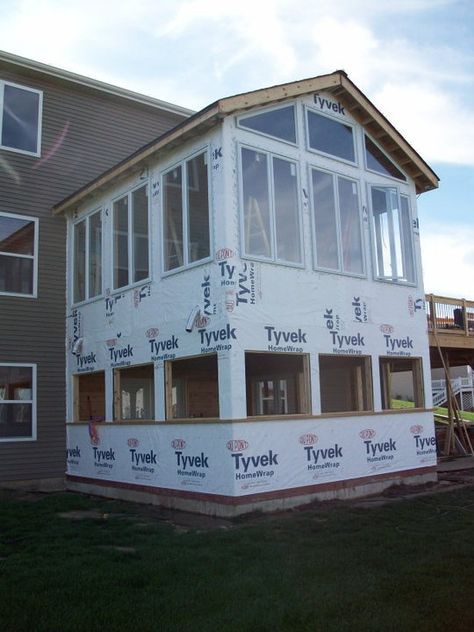 building a 2 story addition, MEGA style! Bedroom Addition Ideas, Sunroom Exterior, Two Story Addition, Home Addition Plans, Family Room Addition, 4 Season Room, Four Seasons Room, Sunroom Addition, Bedroom Addition