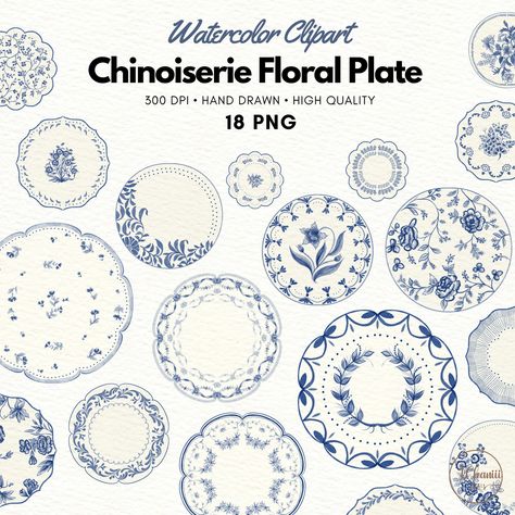 Plates Illustration, Plate Clipart, Blue China Patterns, Chinoiserie Plate, Chinoiserie Plates, Designs Wallpaper, Plate Drawing, Chinoiserie Print, Chinoiserie Art