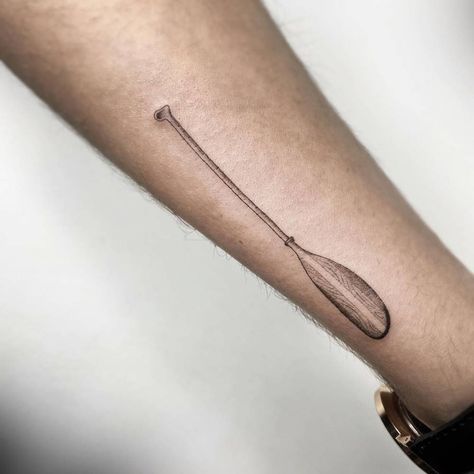 Boat Tattoo, V Tattoo, Eggs And Soldiers, Boat Oars, Tattoo On Forearm, Canoe Boat, Canoe Paddle, Little Tattoos, Simplistic Tattoos