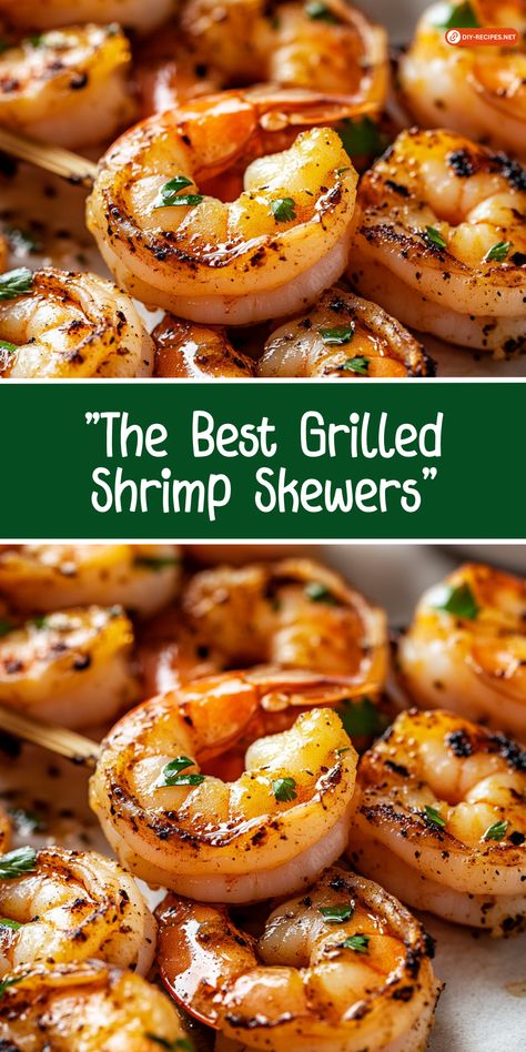 Make the best grilled shrimp skewers with a lemon and garlic marinade! This quick and easy recipe is perfect for BBQs or family dinners. Shrimp Recipes Grilled Skewers, Grilled Pesto Shrimp Skewers, Shrimp Skewers On The Grill, Shrimp Bbq Recipes Skewers, Grill Shrimp Marinade, Shrimp Screwers On The Grill, Grilled Shrimp Marinade Easy, Shrimp Squers Recipes, Marinade For Grilled Shrimp