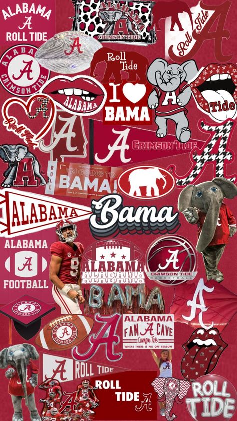 Alabama Collage Wallpaper, Alabama Crimson Tide Football Wallpaper, Alabama Wallpaper, Univ Of Alabama, Roll Tide Football, Alabama College Football, Football Background, Cute Iphone Wallpaper Tumblr, Alabama Football Roll Tide