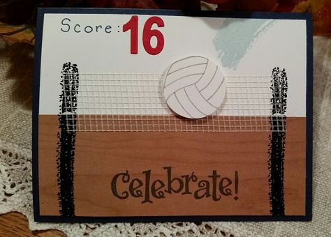 A volleyball themed card for my grandson's birthday Volleyball Birthday Cards Diy, Volleyball Cards Handmade, Volleyball Cards Ideas, Volleyball Birthday Card, Volleyball Themes, Volleyball Cards, Volleyball Birthday, Grandson Birthday Cards, Son Birthday Quotes