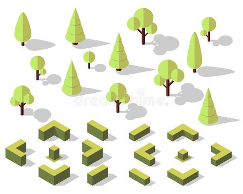 Isometric trees elements stock illustration Illustration Elements, Isometric Drawing, Isometric Art, Isometric Illustration, Landscape Architecture Design, Tree Graphic, Tree Illustration, Light Architecture, Flat Illustration