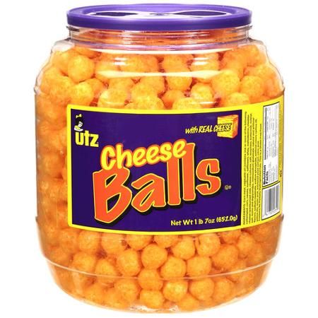 Utz Cheese Balls, 23 oz Cheese Balls, Barrel, Cheese, Free Shipping, White