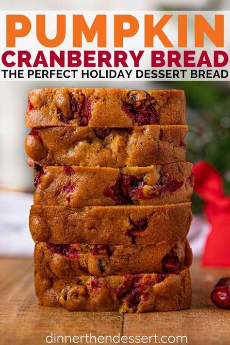 Pumpkin Cranberry Bread, Cranberry Bread Recipes, Brunch Cake, Moist Pumpkin Bread, Pumpkin Cranberry, Fruit Bread, Pumpkin Bread Recipe, Cranberry Recipes, Holiday Dessert