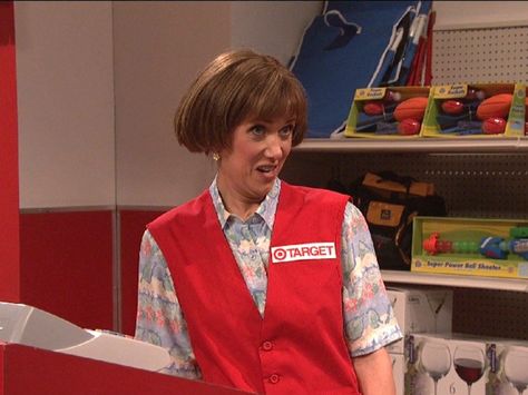 Kristen Wiig Snl, Working At Target, Snl Characters, Target Lady, Shopping At Target, Tough Interview Questions, Snl Skits, Kristen Wiig, Girl Thinking