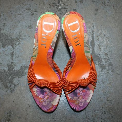 Dior Galliano era floral platform wedges 
So fun and... - Depop Persona 1, A T, Shoes Heels Classy, Heels Classy, Girly Shoes, Designer Heels, Platform Wedges, Street Styles, Top Tier