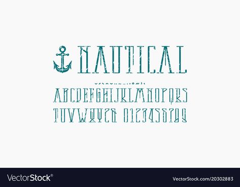 Nautical font Nautical Fonts Alphabet, Nautical Fonts, Nautical Letters, Cousin Tattoos, Journal 2023, Show Boat, Inspirational Board, Writing Fonts, Sketching Ideas