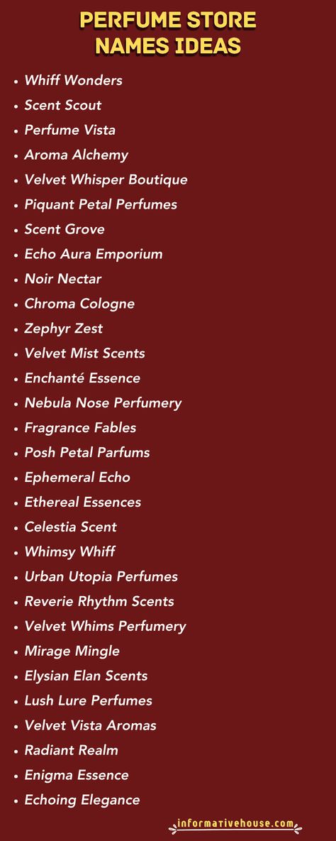 Scent-sational Perfume Store Names Ideas! Perfume Store Name Ideas, Perfume Shop Name Ideas, Perfume Business Ideas, Perfume Business Name Ideas, Scent Name Ideas, Perfume Names Ideas, Perfume Brand Name Ideas, Perfume Logo Design Ideas, Perfume Captions