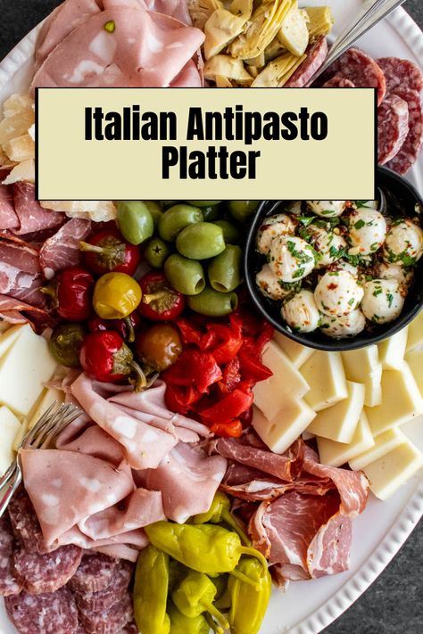 This Italian Antipasto Platter is the perfect appetizer board for your holiday party! Easy to assemble and delicious to eat. . . . . .Holiday party, Antipasti, Meat and Cheese Board, cheese board, appetizers, easy appetizers, Italian food, party food, Christmas appetizers, Christmas food. Italian Antipasto Board, Antipasta Bites Appetizers, Individual Antipasto Plate, Charcuterie Board Italian Style, Italian Charcuterie Board Ideas Simple, Antipasta Platters Italian, Italian Appetizers Easy Finger Foods, Christmas Antipasto Platter, Italian Charcuterie Board Ideas