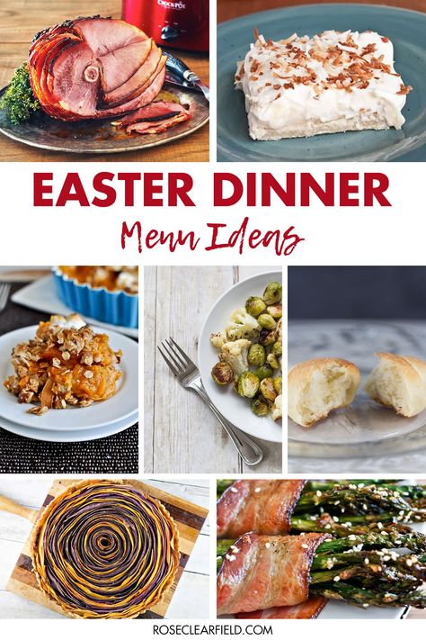 A round-up of simple yet impressive Easter dinner menu ideas for your holiday meal! Make Easter dinner prep and cooking as easy and stress-free as possible. Meats, side dishes, vegetables, desserts, and more. #Easterdinner #Easterdinnermenu #holidaydinner #holidaydinnerideas Easter Dinner Menu Ideas, Slow Cooker Ham Recipes, Roasted Cabbage Steaks, Easter Dinner Menus, Winter Foods, Dinner Menu Ideas, Roasted Cabbage, Dinner Prep, Meal Planning Template