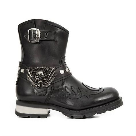 Category:Boots; Upper Materials:PU; Embellishment:Metal,Rivet; Season:Winter,Fall; Gender:Men's; Toe Shape:Round Toe; Style:Vintage; Boot Shaft:Mid-Calf Boots; Outsole Materials:Rubber; Occasion:Daily; Closure Type:Loafer; Pattern:Solid Colored; 2023 Trends:Biker boots,Motorcycle Boots,Combat Boots; Size chart date source:Provided by Supplier.; US Size:; UK Size:14.5; EU Size:50 Carnival Event, Boots Biker, Costume Carnaval, Mens Boots Online, Goth Guys, Leather Motorcycle Boots, Gothic Boots, Punk Shoes, Gothic Shoes