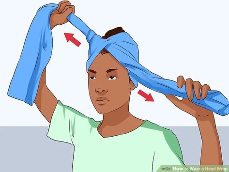 How to Wear a Head Wrap - wikiHow How To Wear Head Scarves, How To Wear A Scarf In Your Hair, How To Wear A Head Scarf, Scarf Tying Hair, Wrap Hairstyle, Hair Wrap Tutorial, Quick Hairstyles For Short Hair, How To Fold Scarf, Hair Scarf Tutorial