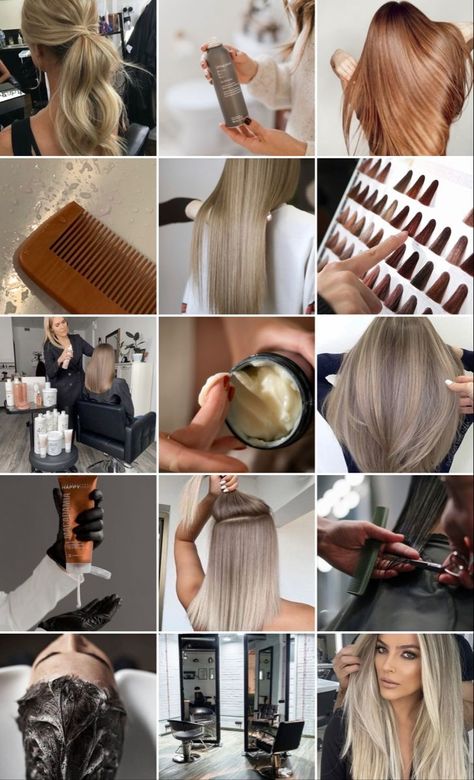 Beauty Salon Content Ideas, Beauty Salon Instagram Feed, Hairdresser Instagram, Hairstylist Aesthetic, Hairstylist Career, Hair Mood Board, Hair Salon Pictures, Bio Insta, Hairstylist Branding