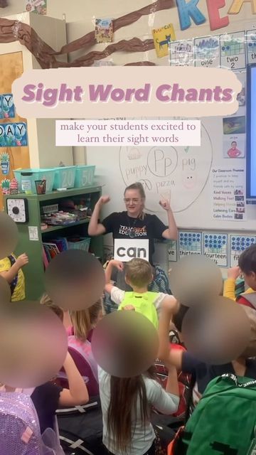 sophie | kindergarten teacher on Instagram: "SIGHT WORD CHANTS 🙌 These have been so fun to help my students with their sight words/heart words. Many of these chants I got from @kinderqueen123 and some I made up on my own. Share this with someone you know and save this for later! ❤️" Sight Word Chants, Kindergarten Chants, Classroom Chants, Sight Word Songs, Teaching Sight Words, Sight Words Kindergarten, Heart Words, Sped Teacher, Kindergarten Teacher