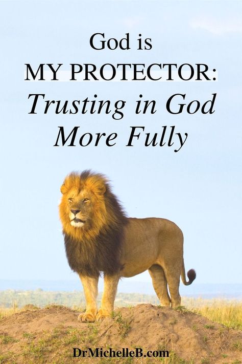 Lion standing in a field as a symbol of God as our protector. God My Protector, Gods Protection Quotes, God Is My Protector, Protected By God, Bible Verses About Fear, Verses About Trust, Verses About Fear, Protection Quotes, My Protector