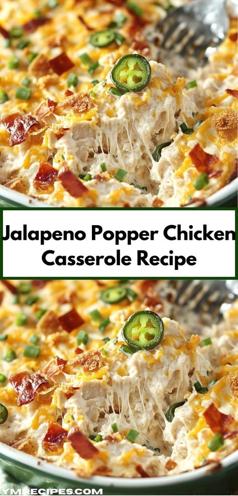 Searching for a family-friendly recipe? This Jalapeno Popper Chicken Casserole is not only easy to prepare but also features a delightful combination of flavors. Serve it up for a fun and hearty dinner! Jalapeno Popper Chicken Casserole, Popper Chicken Casserole, Popper Casserole, Popper Chicken, Yummy Casserole Recipes, Chicken Casserole Recipe, Jalapeno Popper Chicken, Jalapeno Chicken, Jalapeno Popper