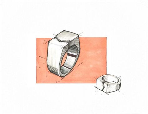 Drawing Jewellery, Jewelry Sketch, Hollow Ring, Gents Ring, Jewelry Design Drawing, Jewellery Sketches, Ring Men, Mens Ring, Space Age