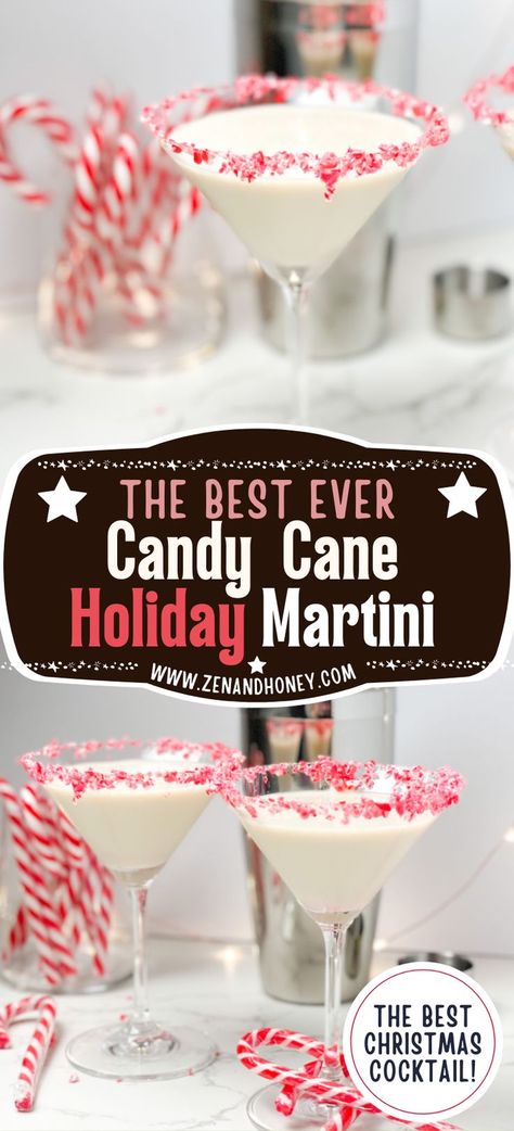 Candy Cane Martini – serve up a creamy and sweet Candy Cane Martini this Christmas! This candy cane martini cocktail features sweet peppermint flavor and creaminess, is a flavorful mixed drink to serve individuals or a crowd. Candy Cane Martini Recipe, Dessert Drinks Alcohol, Peppermint Martini Recipe, Christmas Dessert Drinks, Candy Cane Martini, Best Christmas Cocktails, Candy Cane Dessert, Holiday Martinis, Candy Cane Recipe