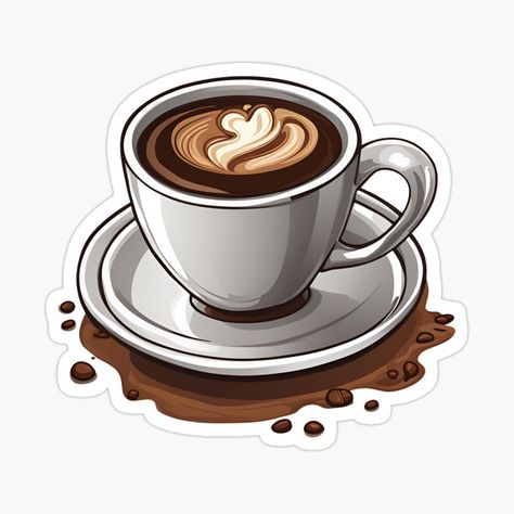 Get my art printed on awesome products. Support me at Redbubble #RBandME: https://www.redbubble.com/i/sticker/Latte-Love-by-RedRosePress/162724388.JCQM3?asc=u Coffee Stickers Aesthetic, Coffee Brown Aesthetic, Spa Stickers, Coffee Theme, Coffee Stickers, Coffeehouse, Decorate Notebook, Coffee Latte, Love Stickers