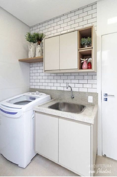 Apartemen Studio, Small Bedroom Interior, Small Laundry Room Makeover, Stylish Laundry Room, Dirty Kitchen, Diy Instagram, Laundry Design, Laundry Room Inspiration, Modern Exterior House Designs