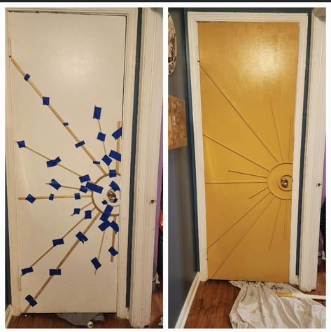 Door Diy, House Doors, Estilo Art Deco, Diy House, Door Makeover, Personal Space, Diy Door, House Goals, Painted Doors