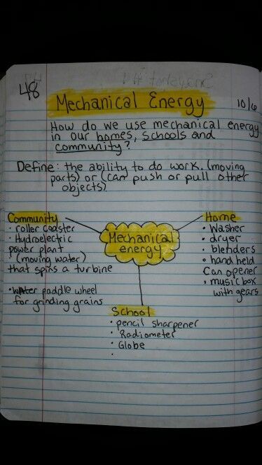 Mechanical Energy Activities For Kids, Science Energy, Sixth Grade Science, Science Anchor Charts, 7th Grade Science, Mechanical Energy, Science Notebook, Third Grade Science, 8th Grade Science