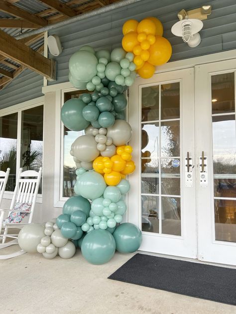 Corner Balloon Arch, Porch Balloon Garland, Door Balloon Garland, Outdoor Balloon Garland, Baby Shower Balloon Decor, Organic Balloon Arch, Balloon Door, Covington Louisiana, Balloon Colors