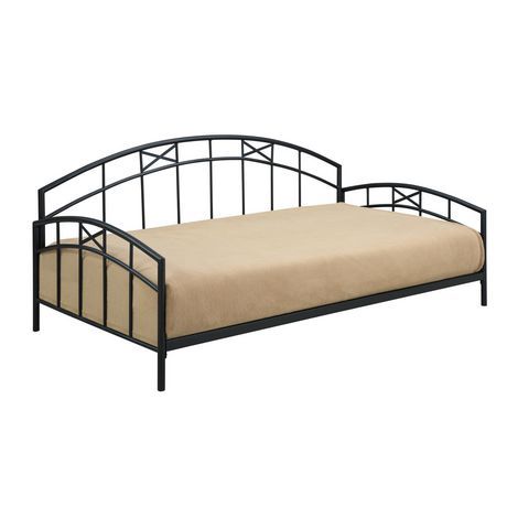 Black Metal Daybed, Country Bedroom Furniture, Black Daybed, Twin Size Mattress, Mattress Couch, Daybed Frame, Daybed Sets, Budget Furniture, Metal Daybed