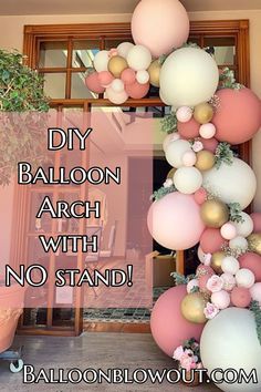 Easy Diy Balloon Arch, Diy Balloon Arch, Balloon Arch Diy, Baby Shower Balloon Arch, How To Make Balloon, Bridal Shower Balloons, Balloon Garland Diy, Diy Balloon Decorations, Diy Balloon