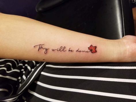 Your Will Be Done Tattoo, Thy Will Be Done Tattoo, Will Tattoo, Your Will Be Done, Bible Verse Tattoos, Verse Tattoos, Cross Tattoos For Women, Cross Tattoos, Thy Will Be Done