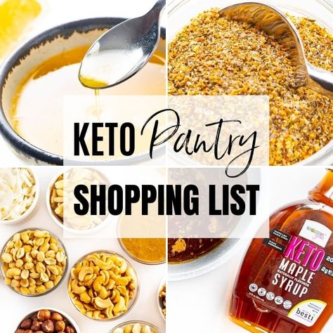 The Complete Keto Pantry Staples List | Wholesome Yum Keto Staples Shopping List, Keto Pantry Staples List, Low Carb Staples, Keto Staples, Pantry Staples List, Low Carb Alcoholic Drinks, Keto Ingredients, Keto Alcohol, Pantry Meals