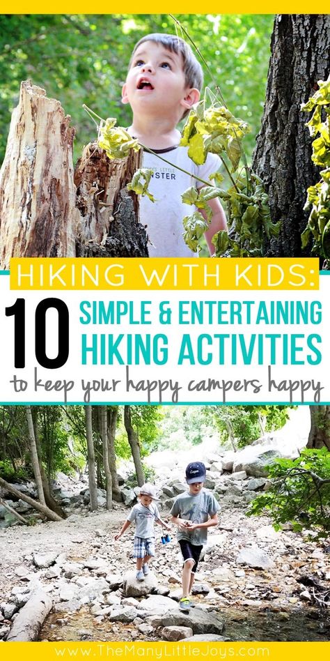 If you want to get your family out in nature, but you're tired of the complaints, try out these 10 activities that will make hiking fun for kids (and grown-ups, too). Hiking Activities, Out In Nature, Outdoor Fun For Kids, Simple Activities, Family Hiking, Nature Hikes, Hiking With Kids, Outdoor Activities For Kids, Fun Family Activities