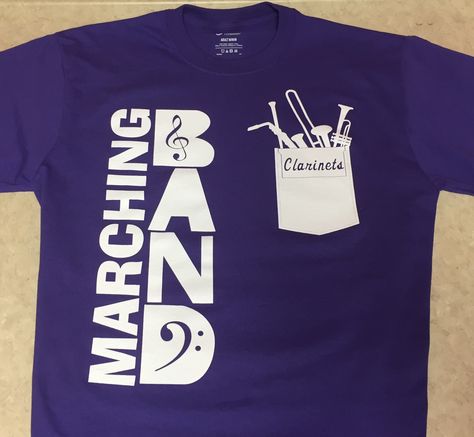 Ozark High School Marching Band Clarinets Clarinet Section Shirt Ideas, Aiden Band, School Band Shirts, Clarinet Shirts, Band Booster, Band Shirt Ideas, Flute Shirts, Drumline Shirts, Marching Band Gift