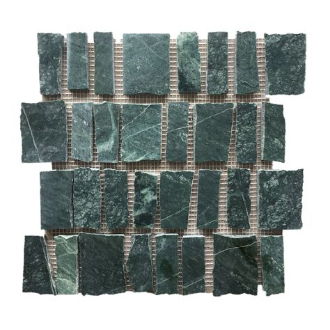 Fiorano India Green Mosaic Item Code: TERST146 Size: 48X48X10mm / 295x297 #teranova #tiles #decor Organic Tile, Large Hexagon Tile, Bejmat Tiles, Green Mosaic Tile, Green Mosaic Tiles, Tumbled Marble Tile, Tiles Outdoor, Marble Herringbone, Penny Round Mosaic