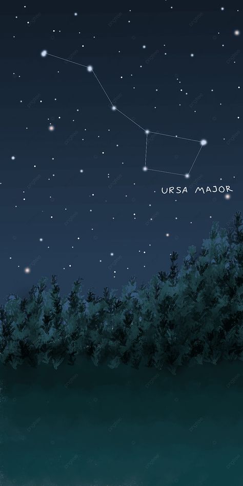 Constellation Ursa Major, Polaris Star Wallpaper, Polaris Star Aesthetic, Ursa Major Constellation Tattoo, Constellation Background, Polaris Logo, Ursa Major Ursa Minor, Astronomy Background, Constellation Wallpaper