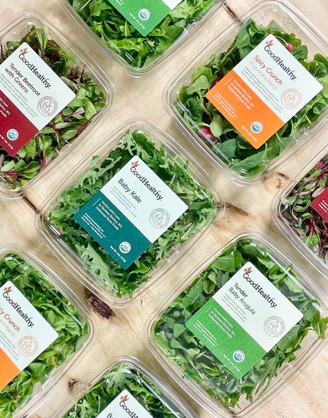 Healthy Food Packaging, Vegetable Packaging, Indoor Farming, Spices Packaging, Baby Kale, Amazing Food Decoration, Food Packaging Design, Greens Recipe, Organic Vegetables