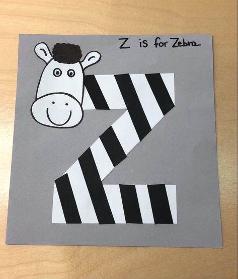 Z Is For, Z Is For Craft, Z Is For Zebra Craft, Letter Z Crafts For Preschoolers, Letter Z Craft, Letter Animals, Letter Z Crafts, Letter H Crafts, Preschool Creative Art