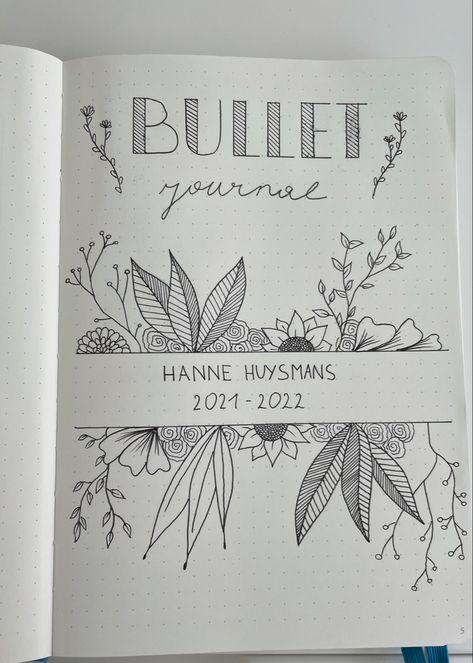 Bullet journal front page Art Journal Front Page Ideas, College Project Front Page, Front Page Art Sketchbook, Front Page Design Journal, Project Front Page Design Flower, Front Journal Ideas, Front Page Ideas For Sketch Book, Bujo Front Page Ideas, Front Page Doodle