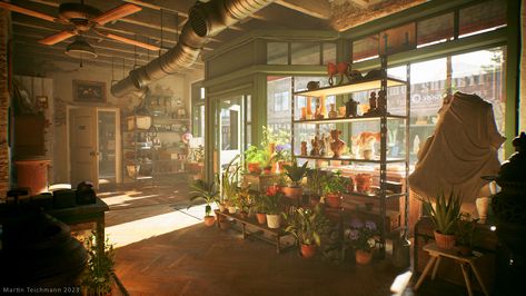 Interior Concept Art, Interior Concept, Antique Shop, Unreal Engine, Antique Shops, 3d Art, Southern California, Shout Out, Modern Interior