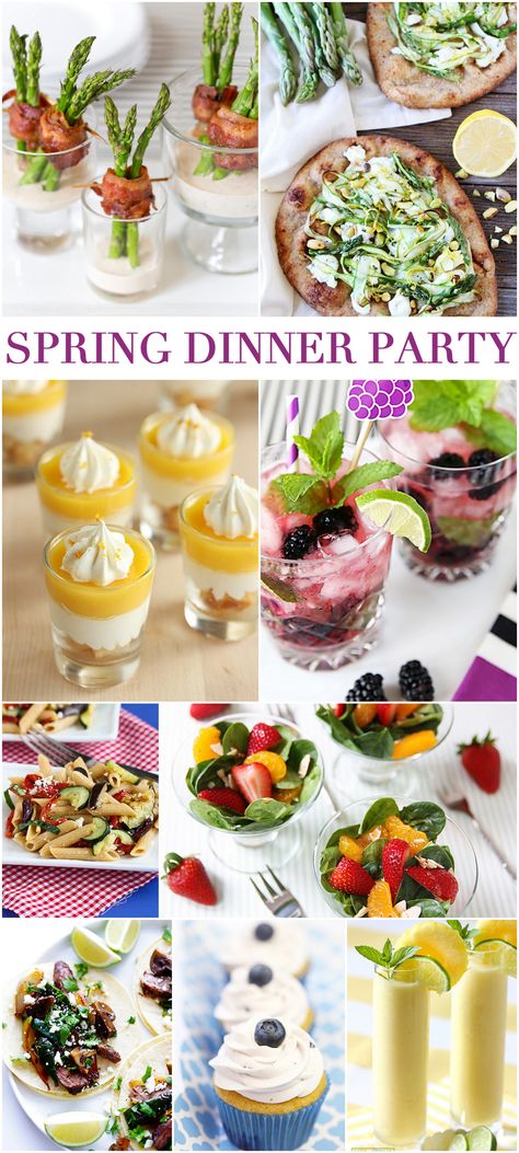 Host a Fabulous Spring Dinner Party! Pizzazzerie.com Spring Dinner Party Recipes, Spring Party Food, Spring Fling Party, Spring Dinner Party, Party Menu Ideas, Host Party, Spring Menu, Spring Entertaining, Dinner Host