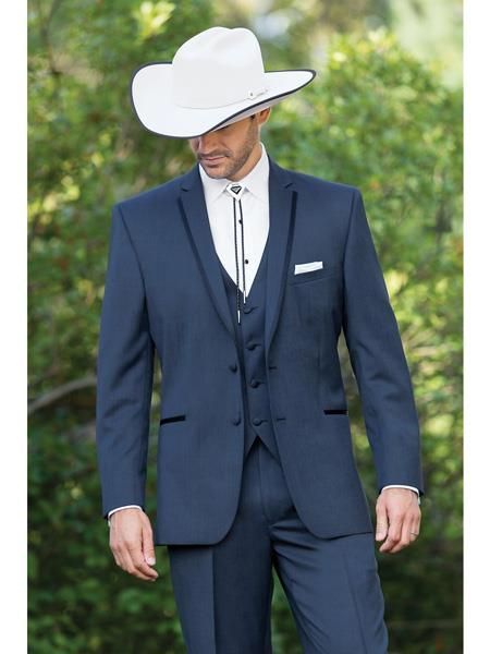 Dark Blue Prom Suits, Cowboy Tuxedo, Mens Western Suits, Blue Prom Suit, Cowboy Groom, Charro Wedding, Father Of The Bride Outfit, Western Suit, Mens Western Wear